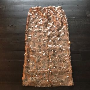 Mamagama Maternity Sequin Pencil Skirt (Champagne)